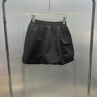 深圳南油2026春夏新款小众花苞定制黑色波点口袋短款工装半身裙潮