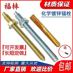 高强度国标化学螺栓膨胀螺丝镀锌锚栓M8M10M12M14M16M18M20M24M30