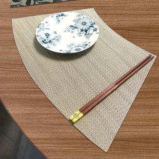新中式圆桌扇形餐垫高级感西餐垫轻奢中国风餐桌垫家用隔热垫盘垫