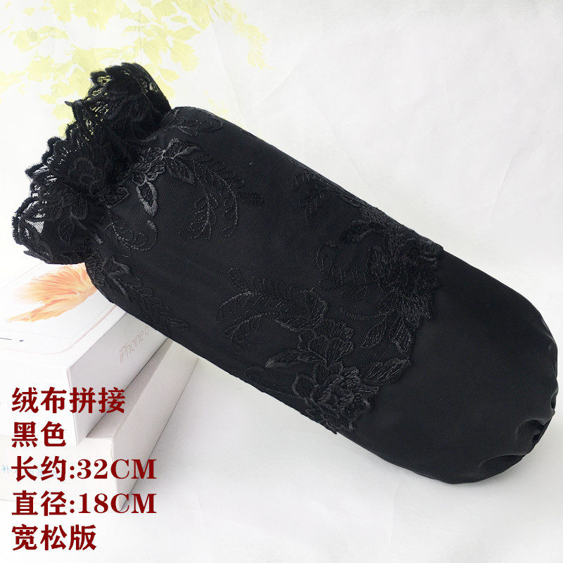 韩版绒布拼接秋冬长款时尚女工作护袖清洁防污学生白色羽绒服袖套
