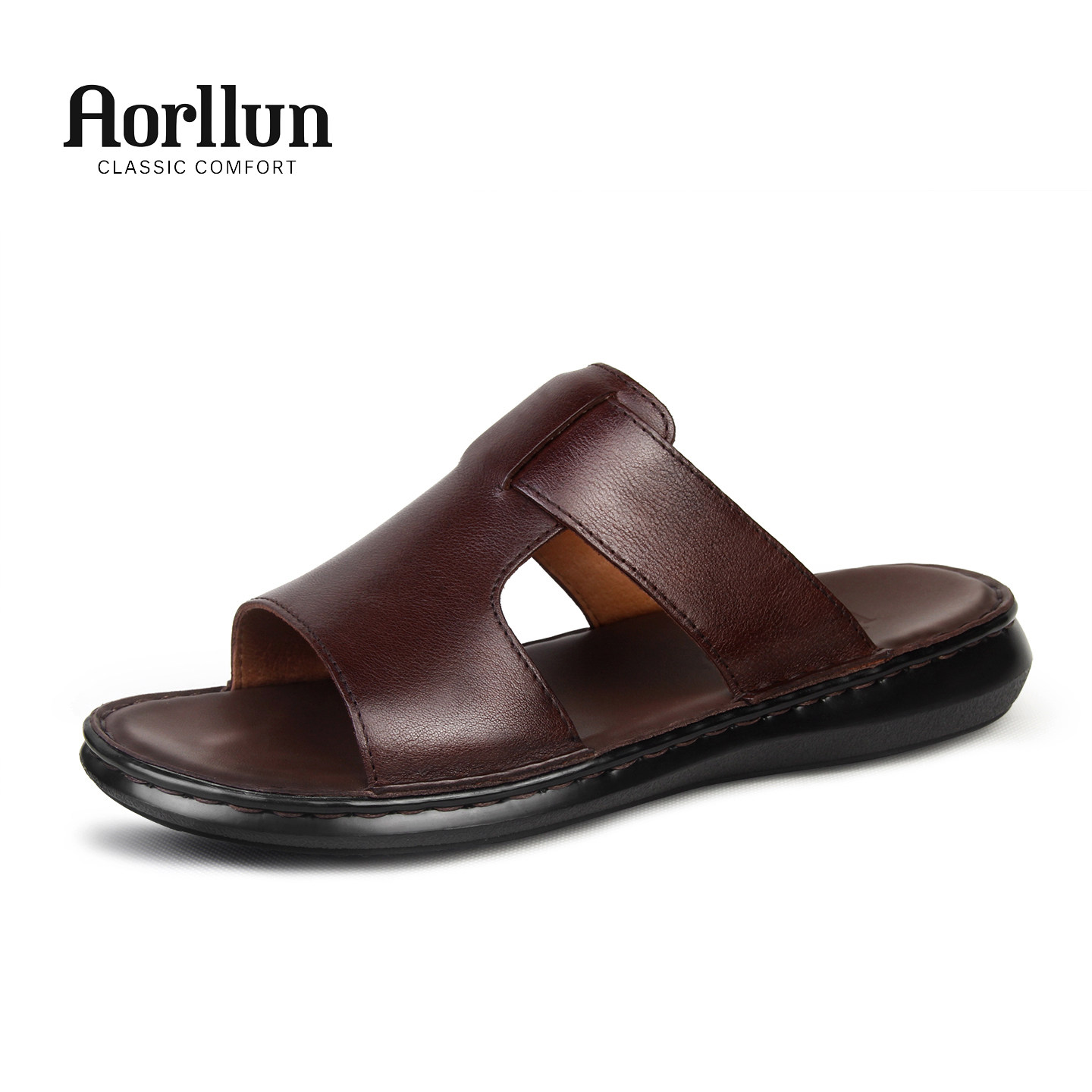 男士休闲皮拖鞋真皮高端头层牛皮手工缝线2026新款夏季外穿凉拖鞋