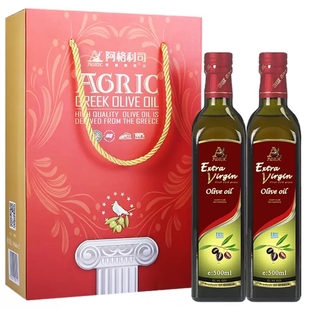 希腊原装 阿格利司 进口特级冷初榨橄榄油500ml 2瓶凉拌辅食食用油