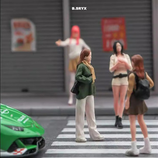 64女孩人偶潮流美女JK马尾风衣吊带微观仿真迷你小人微缩模型
