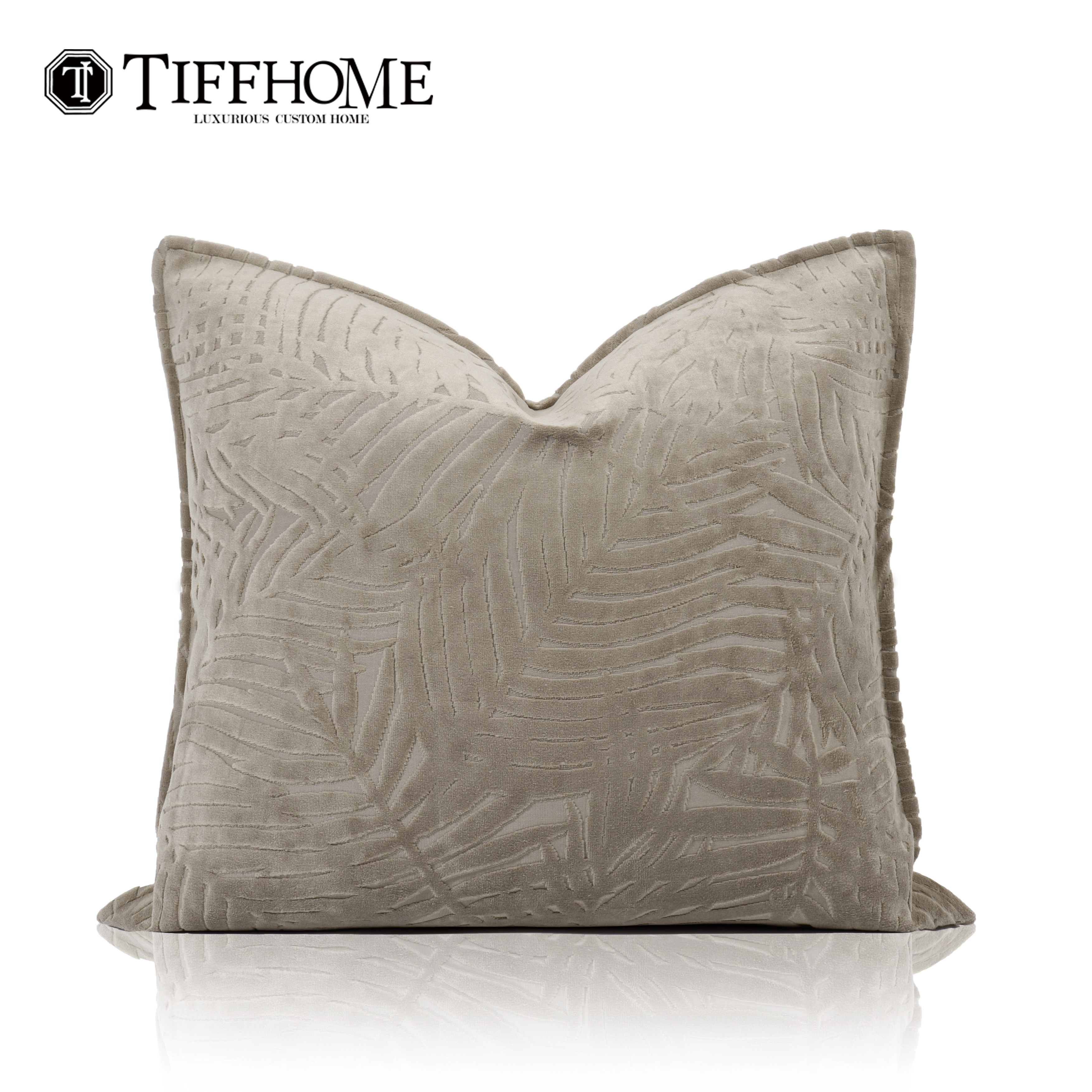 蒂芙家居暖灰色植物立体抱枕