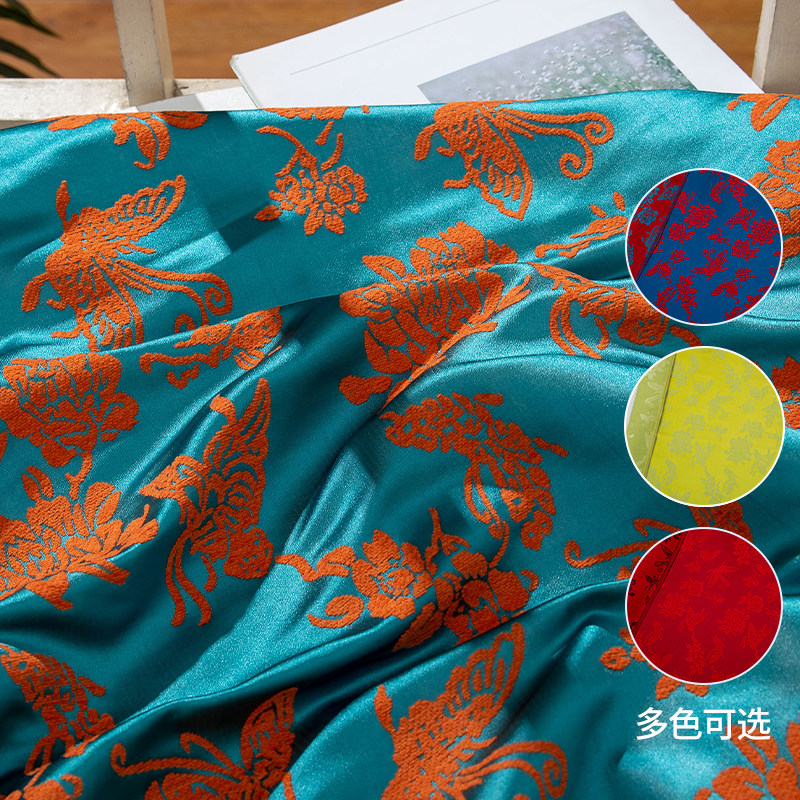 中国传统古典蝶恋花仿漳绒缎