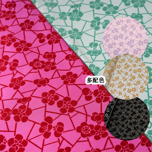 梅兰竹菊提花漳绒布面料