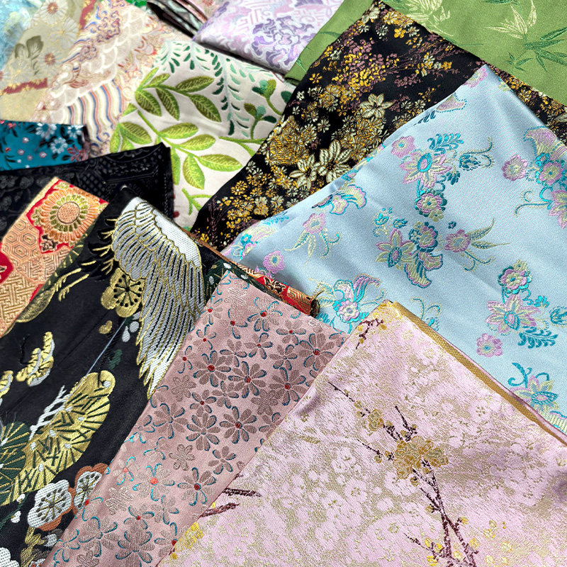 织锦缎手工diy自制做娃娃衣拜年服荷香囊包口金包7提花布料头处理