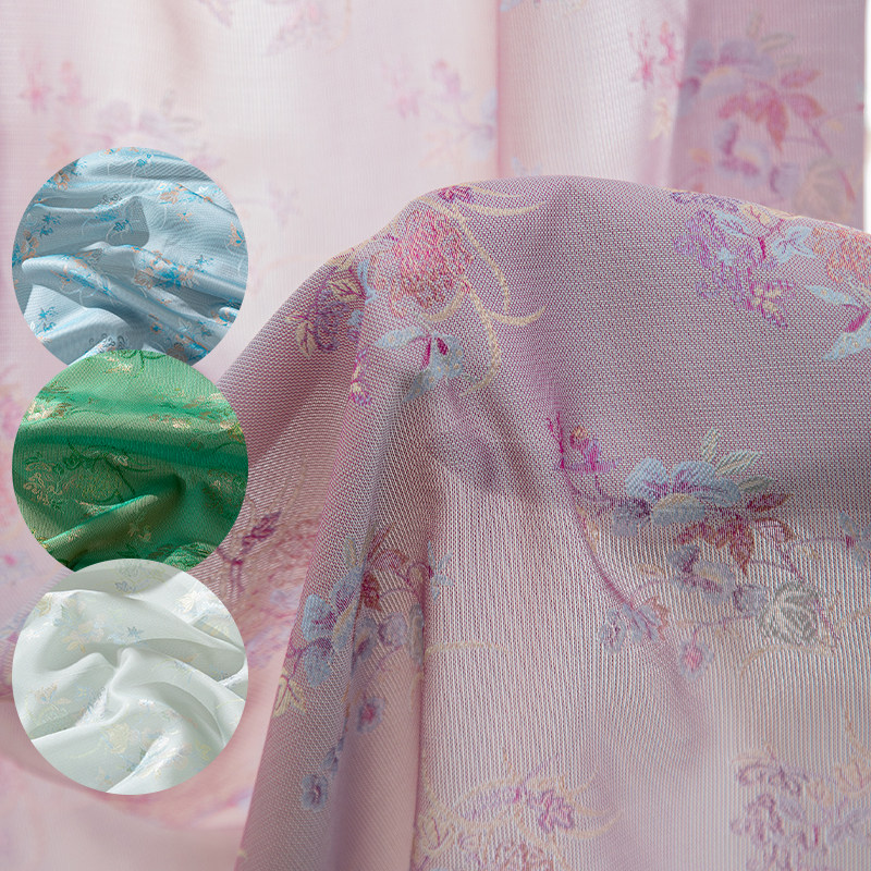 彩色花罗异色炫光提花唐纹多色可选兰花新中式汉服马甲布料
