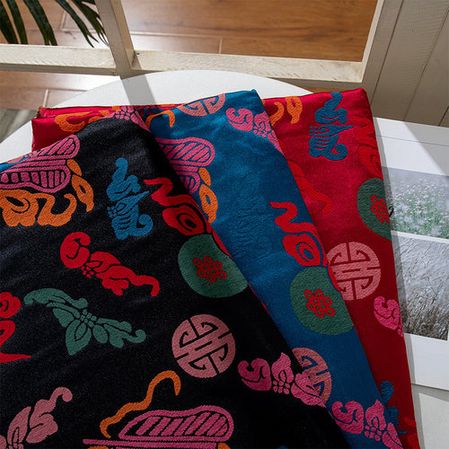 中国传统古典七彩葫芦仿漳绒缎