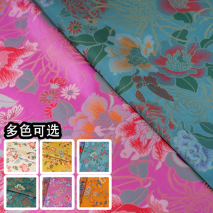 中国风旗袍童装马甲蒙古袍藏袍舞台装饰手工提花织锦缎丝绸面料