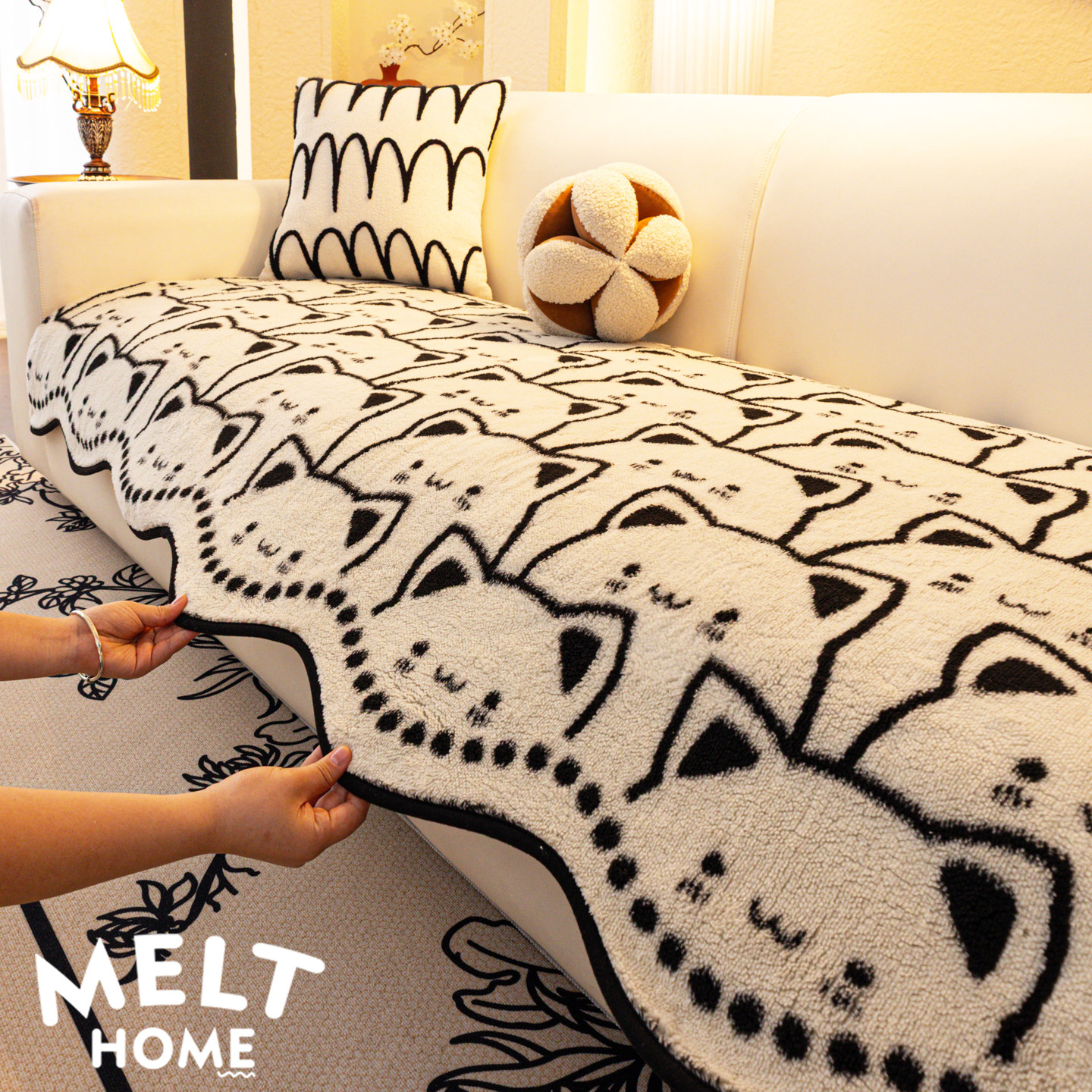 【毛绒】舒棉绒异形沙发盖垫子冬季毛绒皮沙发套罩秋冬直排一片式,居家布艺,沙发垫,淘宝优惠券,粉丝福利购,淘宝优惠卷