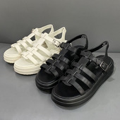 夏季 休闲沙滩鞋 真皮平底休闲女凉鞋 软皮软底舒适百搭女鞋