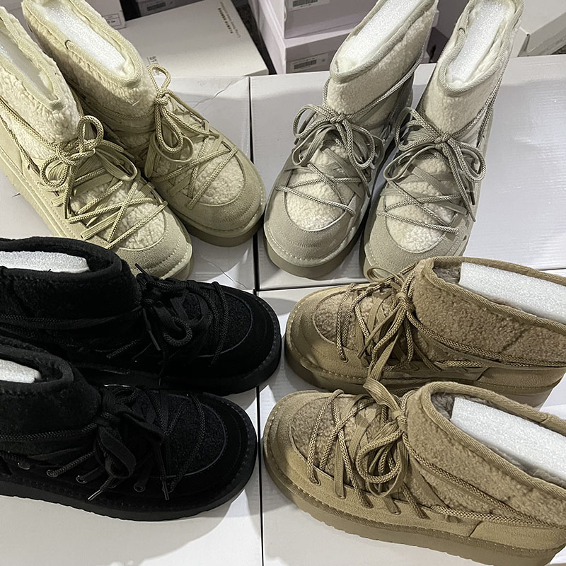 外贸原单厚底雪地靴女款短靴