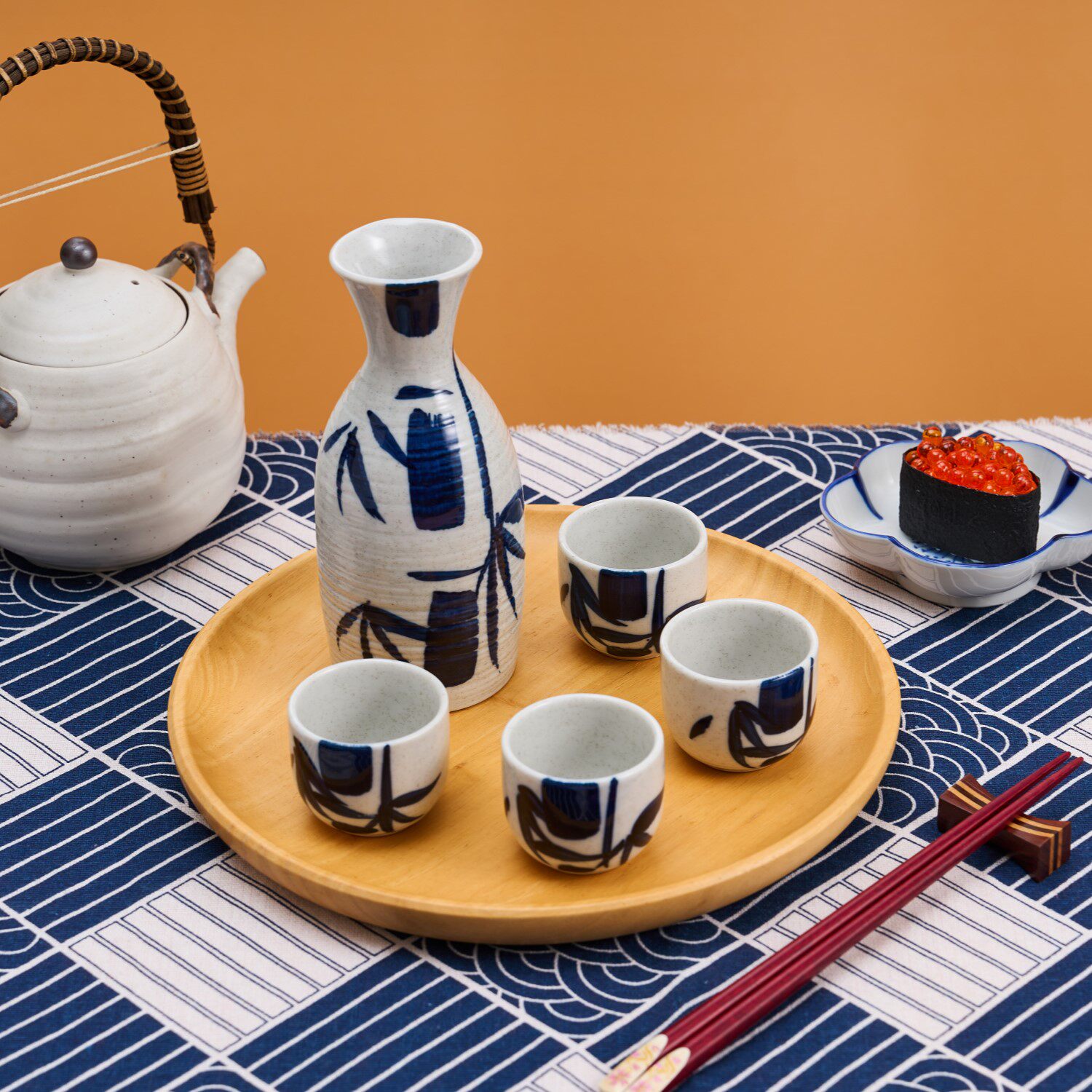 日本原装进口一壶四杯酒具套装家用酒壶酒杯清酒烧酒礼盒装美浓烧