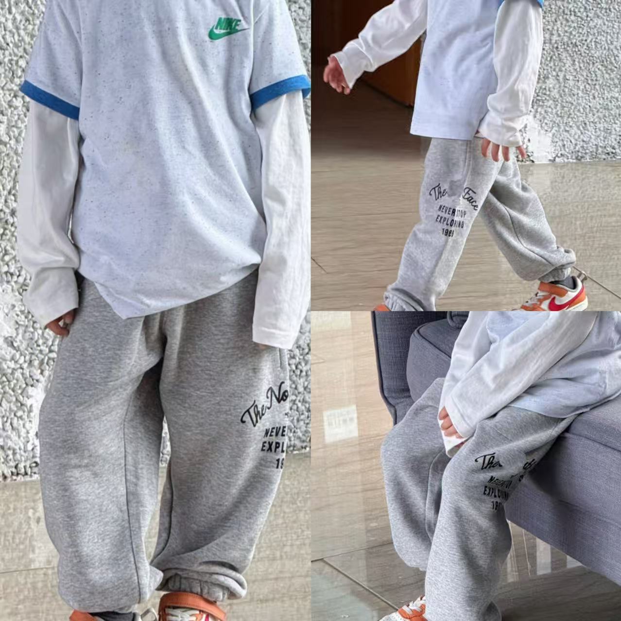 120-170男女童25冬薄绒收脚卫裤