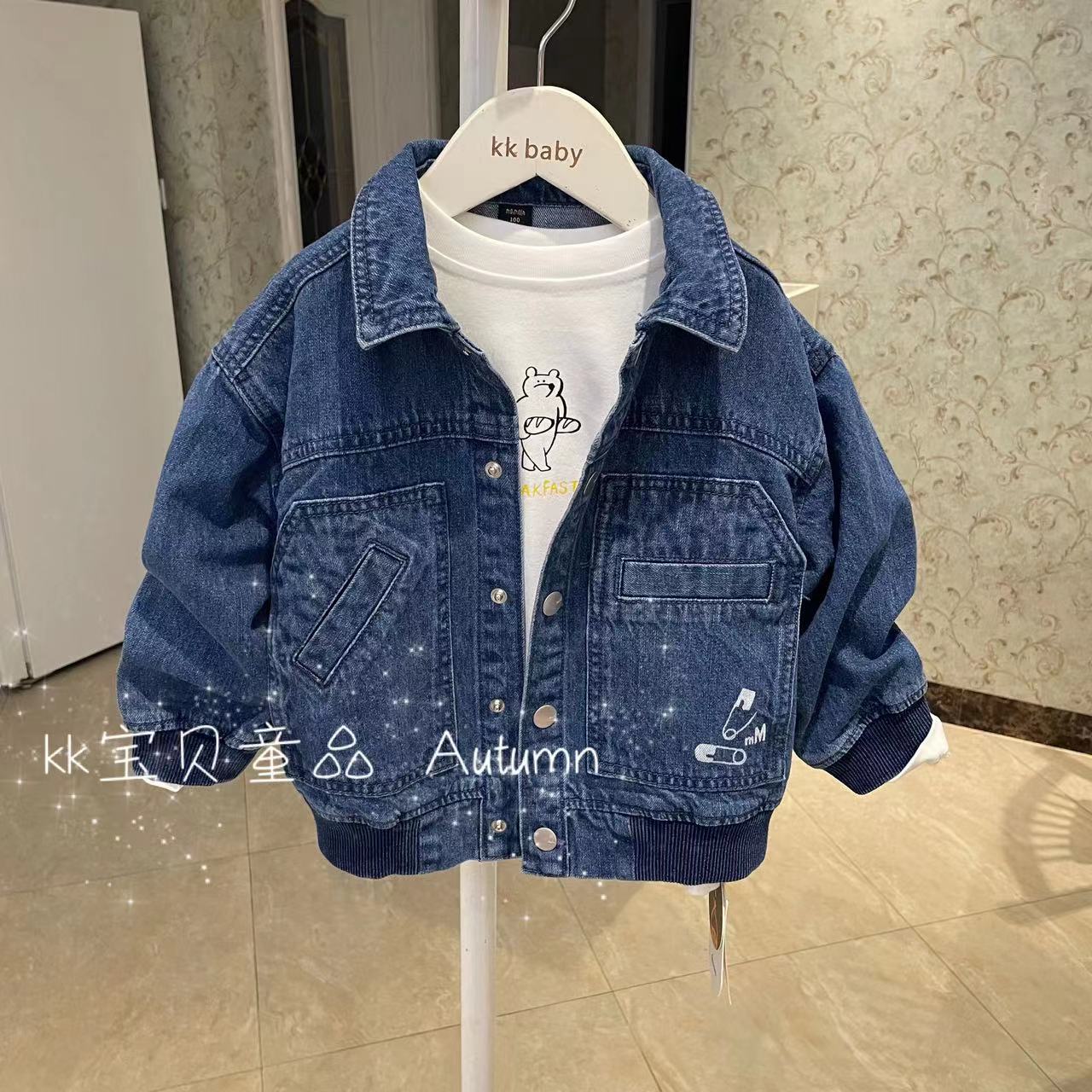 100-140男童牛仔夹克外套