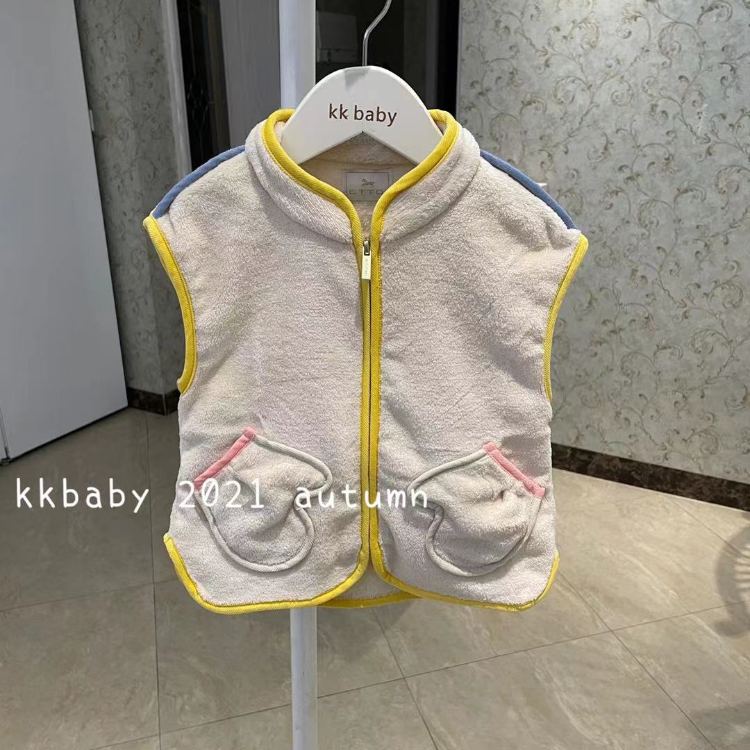kkbaby原单可爱风柔软拼色马甲
