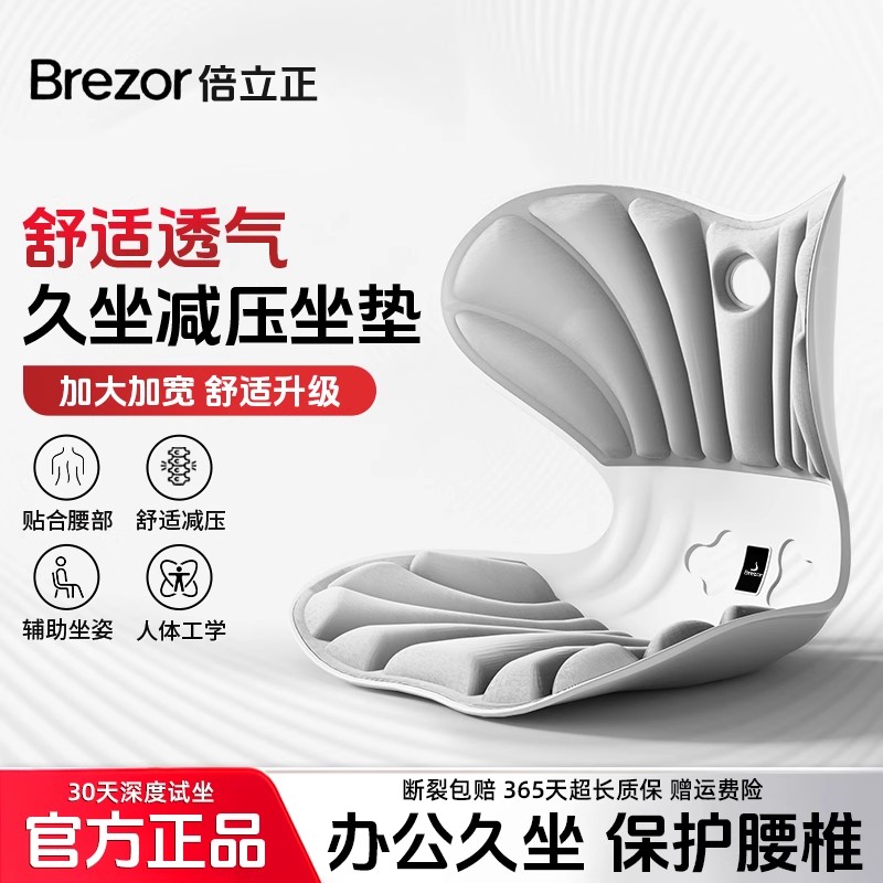 护腰坐垫靠背一体人体工学办公室坐姿椅加大腰部靠垫久坐不累神器