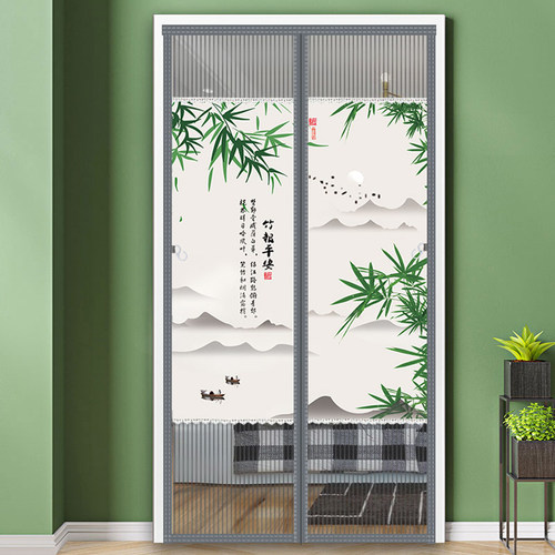 免打孔防蚊门帘金刚纱磁性自吸