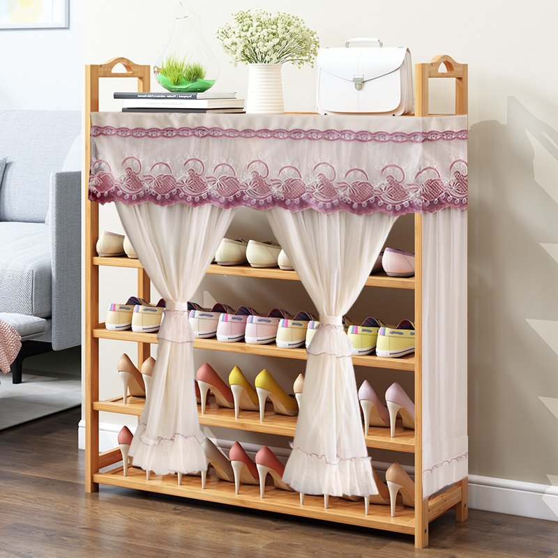 自粘式开放鞋柜免打孔安装防尘帘