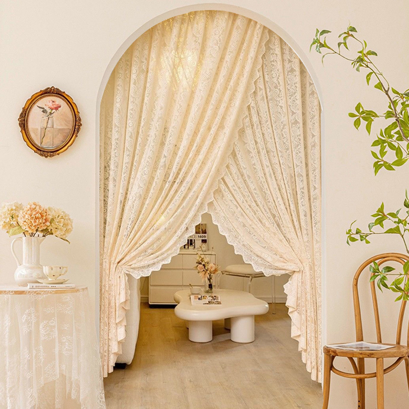 透光不透人法式拱形门纱帘门帘