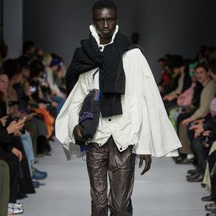 棕色 抽绳轻尼龙长裤 triplemajor Lynch Robyn