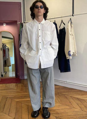 PROPER定常 尼龙长袖衬衫（白色）| triplemajor