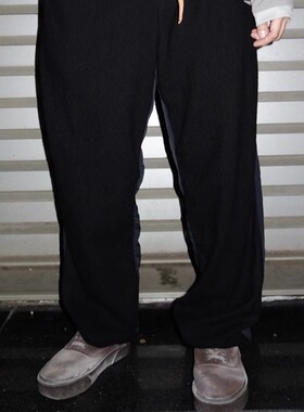 Undercover 摇粒绒拼接长裤（黑色）| triplemajor