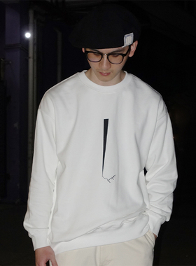 PROPER定常 针线印花图案卫衣（白色） | triplemajor