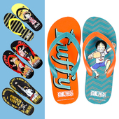 男女沙滩印花平跟情侣夹脚防滑凉拖 海贼王人字拖鞋 班尼路拖鞋 夏季