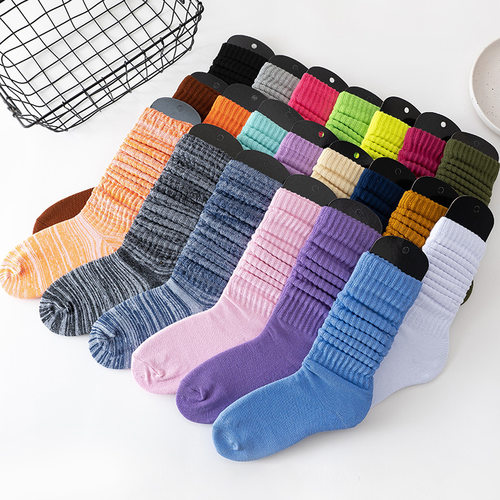 堆堆袜欧美中高筒slouch socks 泡泡袜外贸亚马逊跨境袜子