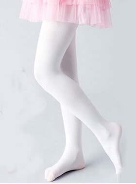 天鹅绒女童舞蹈袜儿童宝宝白色打底裤春秋夏薄款女童连裤袜子