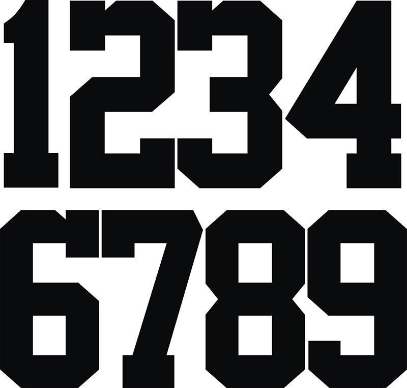 中国新款烫画号码纸热升华不掉色黑色准者号篮球服印字运动服印号