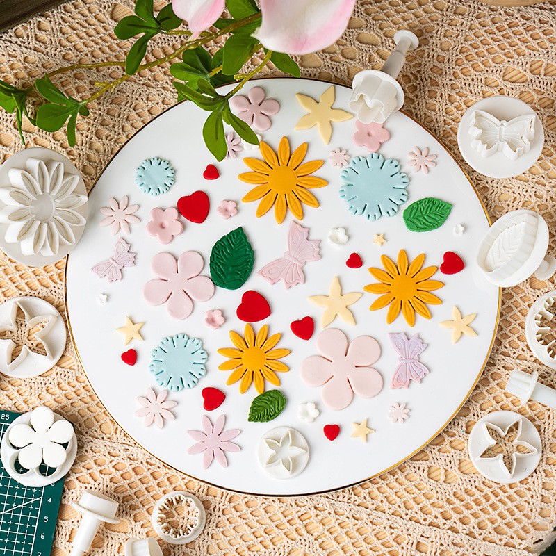 雏菊小花翻糖压模工具卡通diy