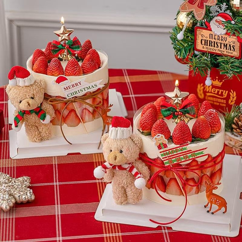 圣诞节蛋糕装饰毛绒小熊圣诞快乐老人麋鹿小插旗插牌插件草莓蜡烛,节庆用品/礼品,节日装扮用品,淘宝优惠券,粉丝福利购,淘宝优惠卷