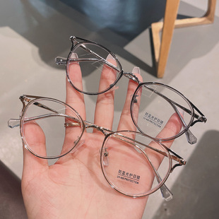 个性时尚学生个性潮流横岗眼镜架圆框文艺复古平光镜眼镜框气质感