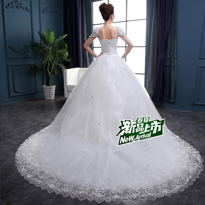 full dress 2020 new pattern French Trill Wedding dress Simplicity white Tailing Show thin Off Shoulder fashionin the Women's clothing/Boutique , Wedding/Cheongsam/Formal dress , Wedding  category - from Buy2taobao.com to provide professional Taobao agent buy service