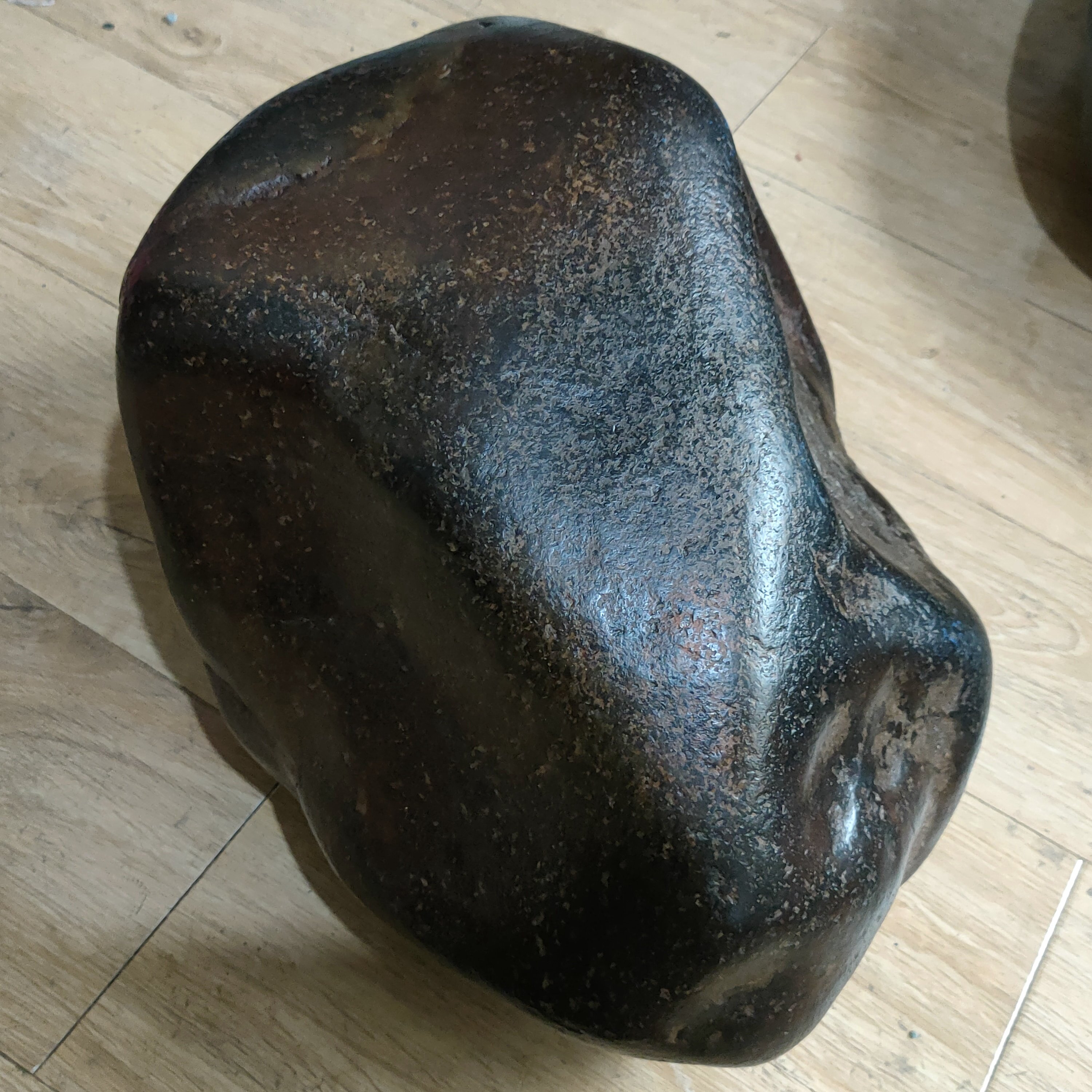 50斤天然新疆和田玉籽料原石大块红皮红沁青玉皮客厅大摆件独籽