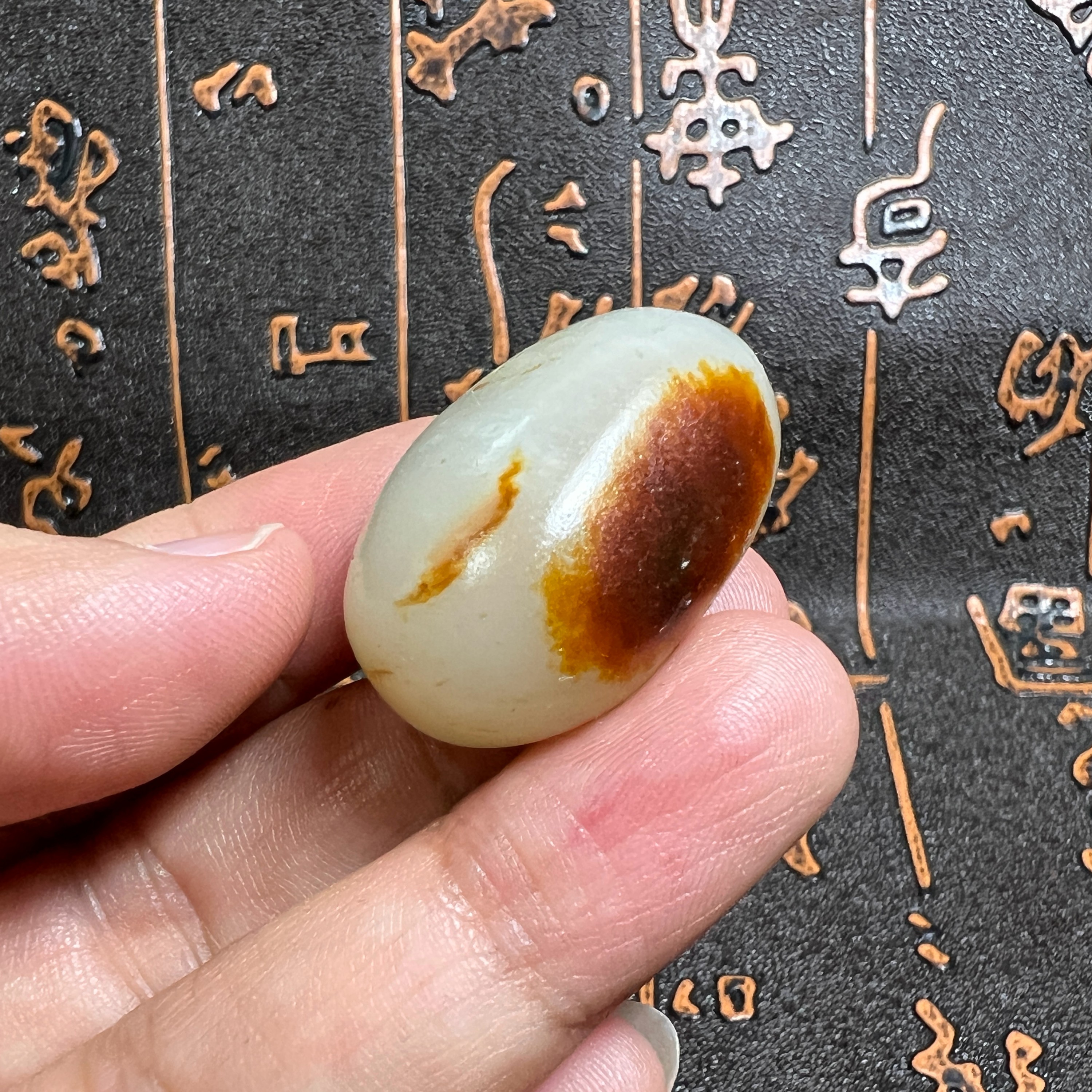 16g新疆和田白玉籽料原石天然红皮枣红皮羊脂玩皮吊坠挂件手串料