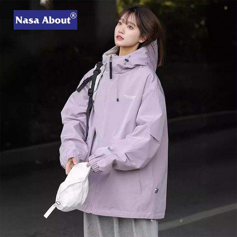 NASA正反两面穿外套男女春秋季新款宽松学生高级设计感美式冲锋衣