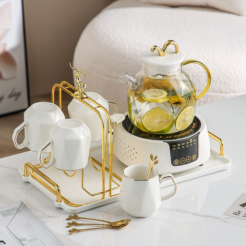 轻奢耐高温玻璃茶具陶瓷喝水水杯家用套装客厅结婚,餐饮具,水具套装,淘宝优惠券,粉丝福利购,淘宝优惠卷