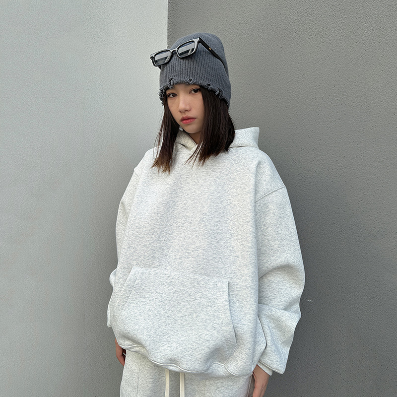 ALONE HOOD重磅520G加绒连帽卫衣男boxy版型宽松廓形情侣同款帽衫