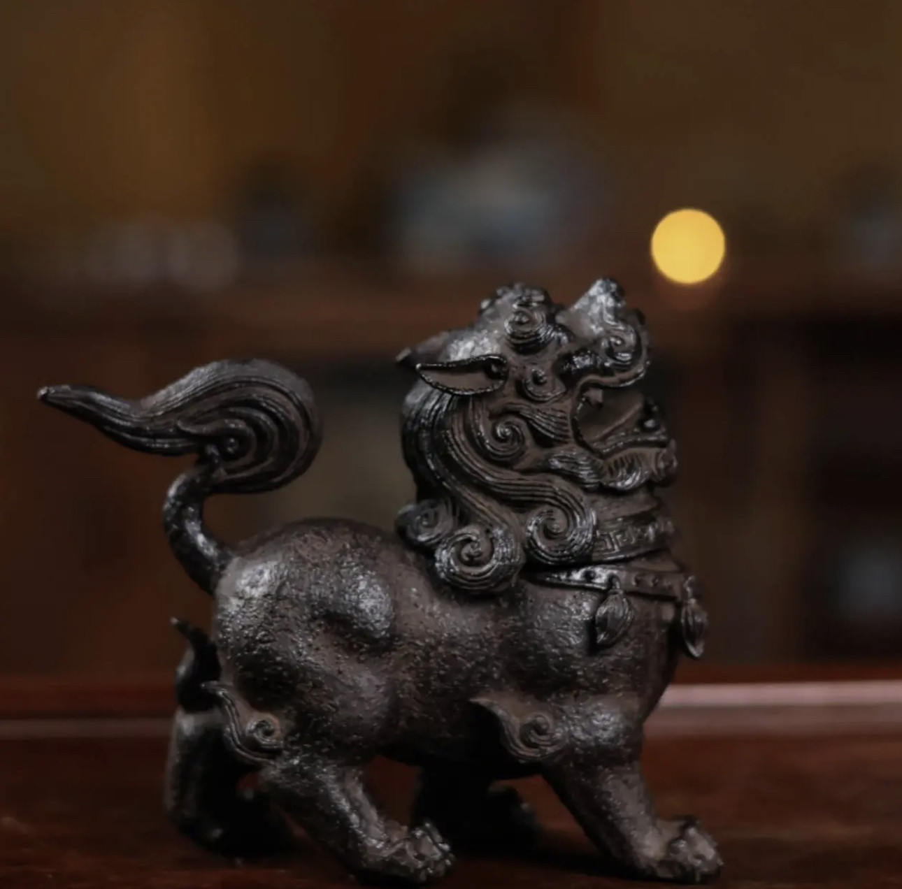 藏王堂瑞兽麒麟香炉复古做旧焚香炉茶宠茶桌摆件香道配件茶道茶玩