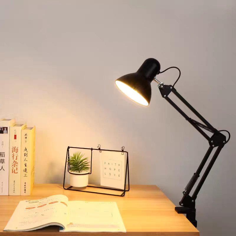 美式长臂LED台灯工作护眼绘图插电式折叠伸缩主播美颜直播补光灯