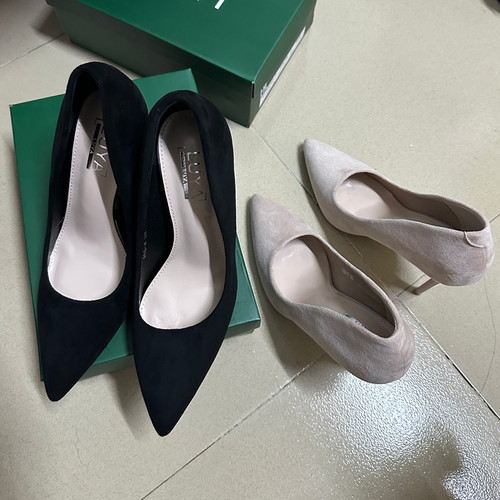 法式尖头超高细跟浅口单鞋女