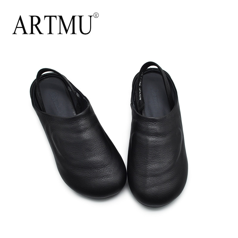 Artmu阿木原创复古包头凉鞋女款2025新款夏季牛皮罗马凉鞋外穿