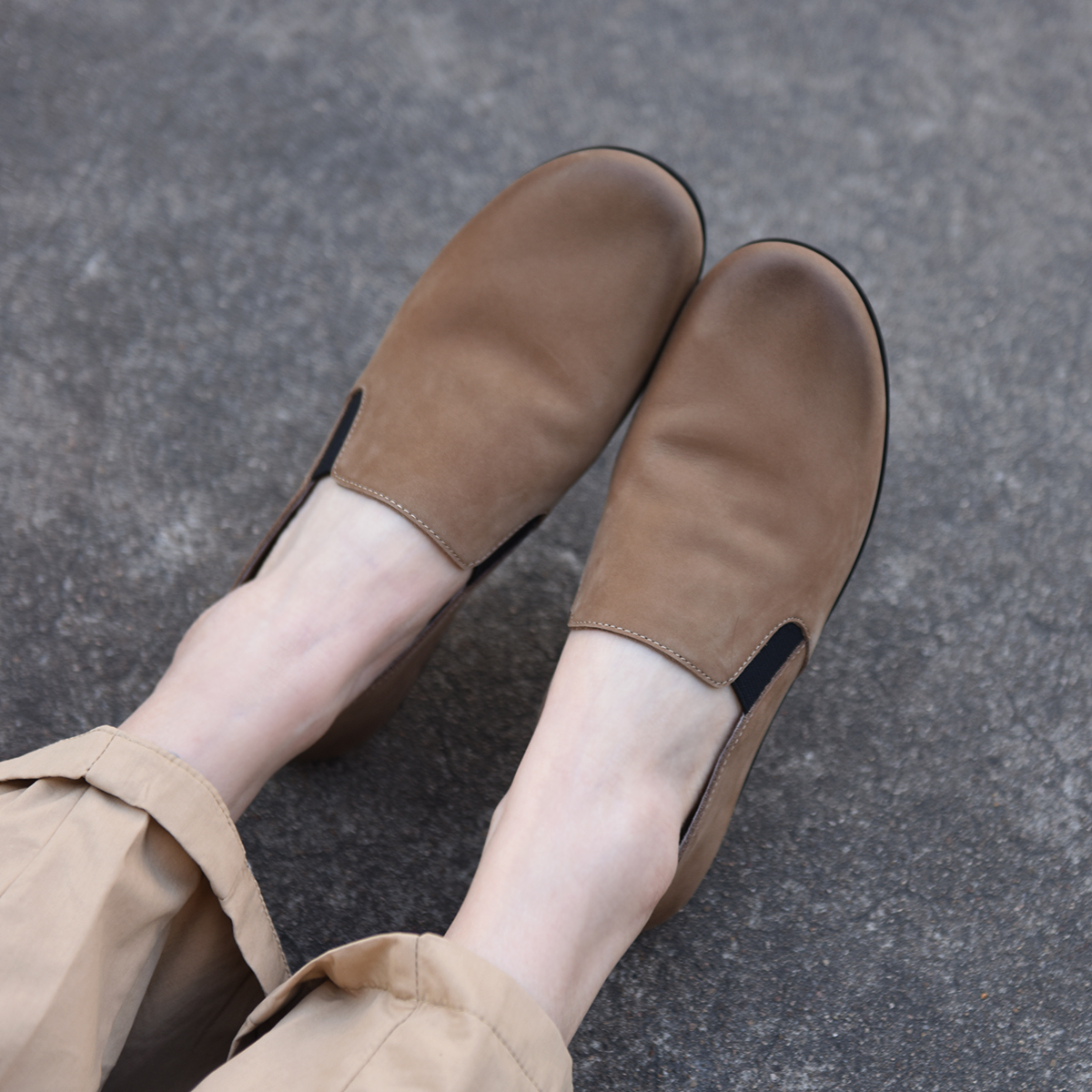 里外全皮软底休闲鞋深口鞋