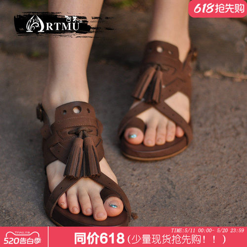 artmu阿木流苏休闲真皮套趾凉鞋