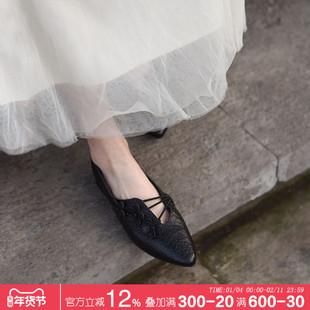 Artmu阿木原创复古花朵尖头单鞋子女2026新款爆款奶奶鞋妈妈鞋