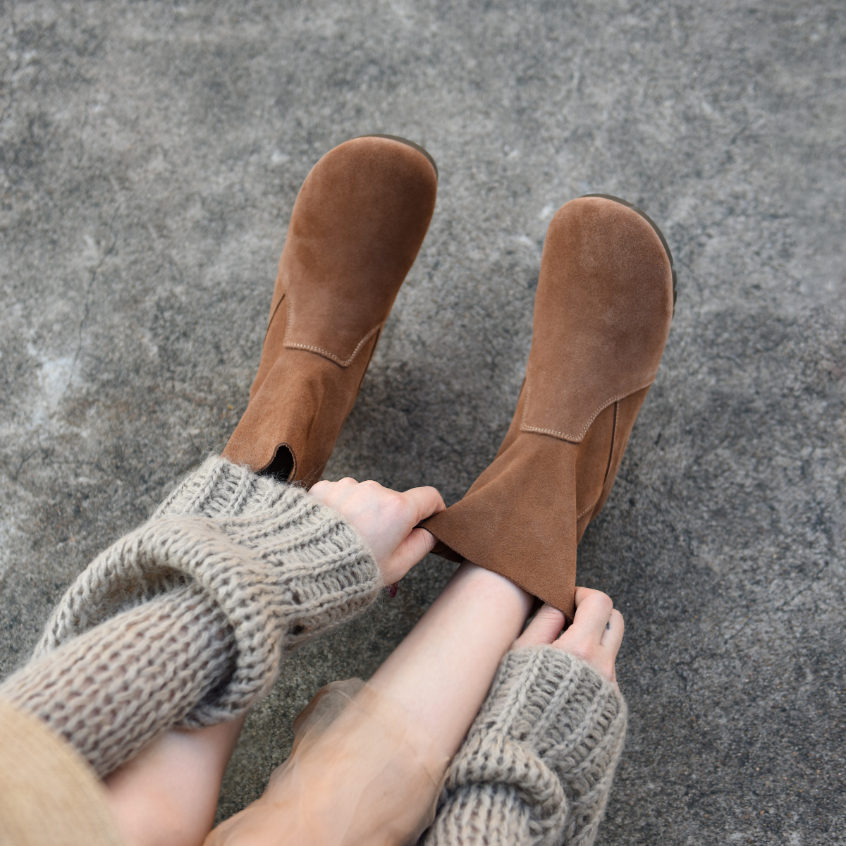 平底博肯靴丑萌短靴真皮舒适百搭